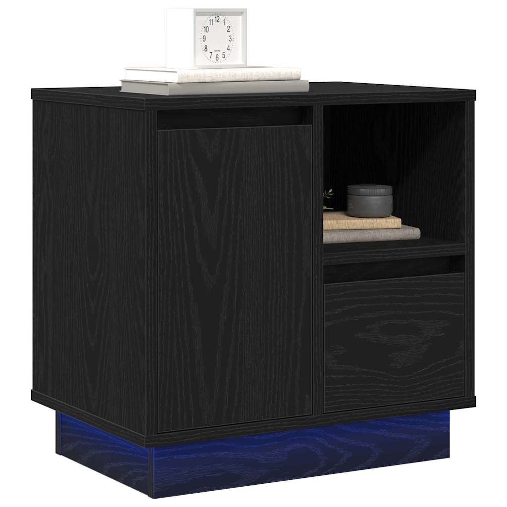 Bedside Cabinet 2 pcs Black 50 x 34.5 x 50 cm Engineered wood